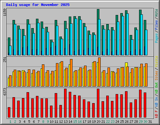 Daily usage for November 2025