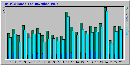 Hourly usage for November 2025